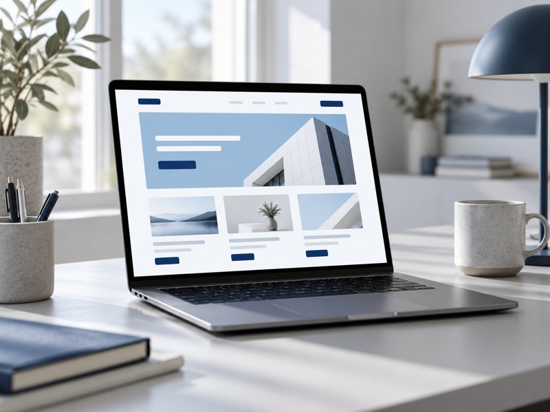 Laptop med en hjemmeside
